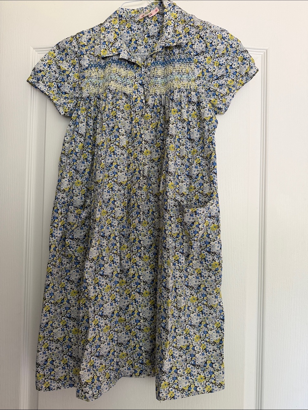 Bonpoint Kids' Candice Floral-print Cotton Dress In Blue 14